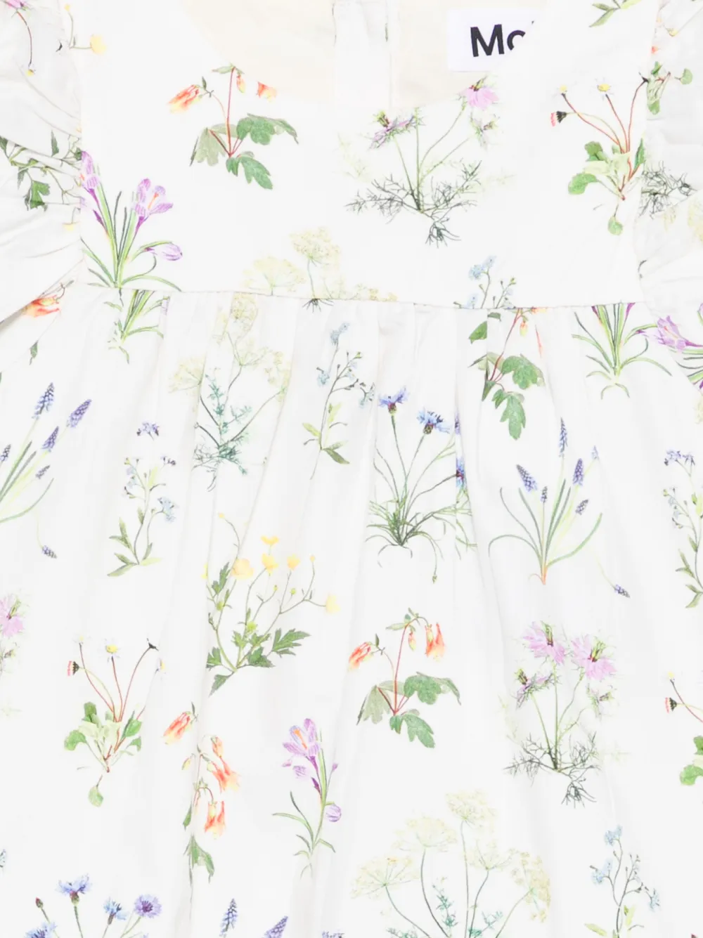 Molo Cacao jurk met ruches en bloemenprint Beige