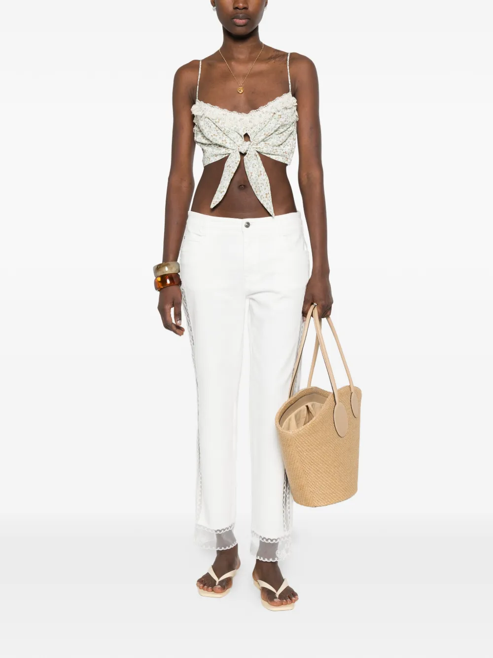  Ermanno Scervino Jean Bordé De Dentelle - Blanc 