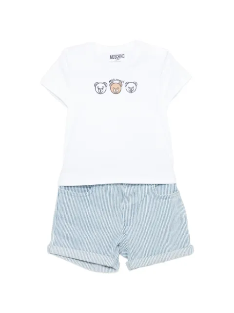 Moschino Kids set de playera y shorts con motivo de rayas