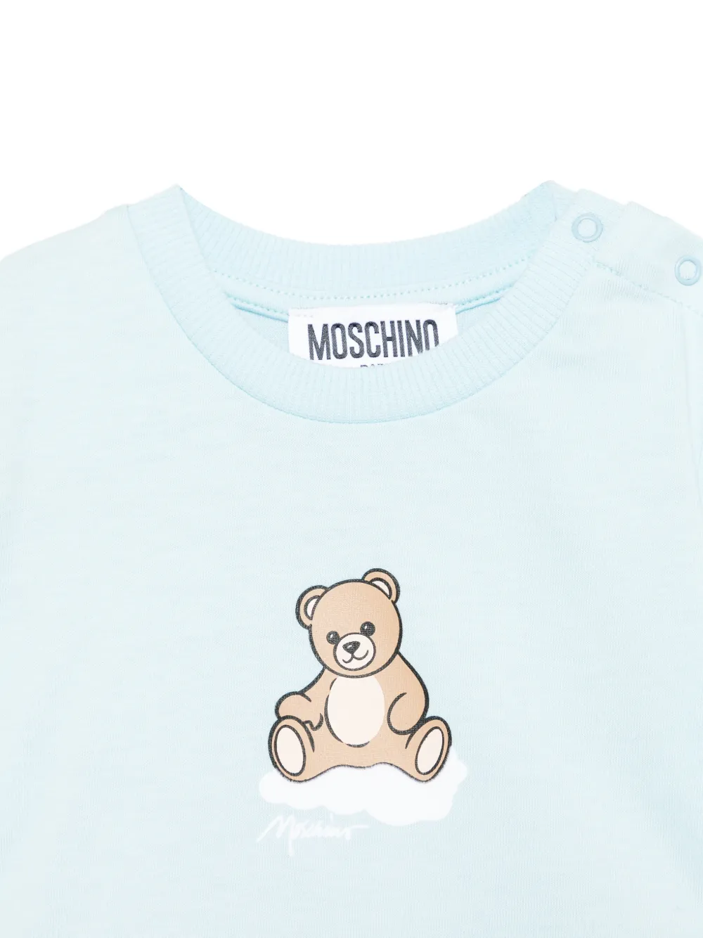 Moschino Kids Babypakje en T-shirt set met beerprint Blauw