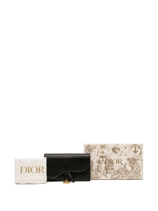 Christian Dior Pre-Owned 2021 Goatskin Saddle Wallet Long Wallets