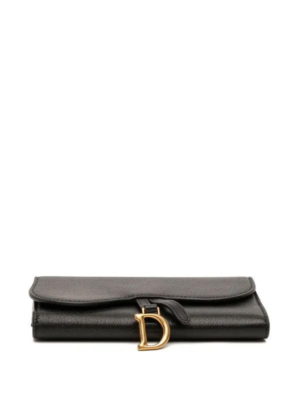 Christian Dior Pre-Owned 2021 Goatskin Saddle Wallet Long Wallets