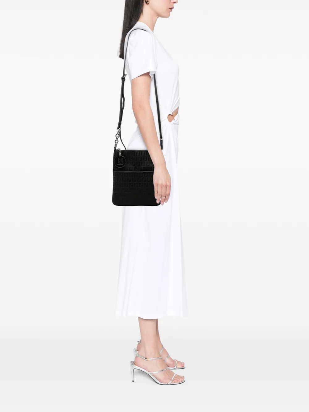 Fendi Pre-owned 2000-2010 Zucchino Canvas Crossbody Bag in Black, view 2