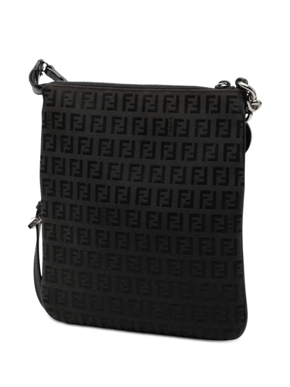 Fendi Pre-owned 2000-2010 Zucchino Canvas Crossbody Bag in Black, view 3