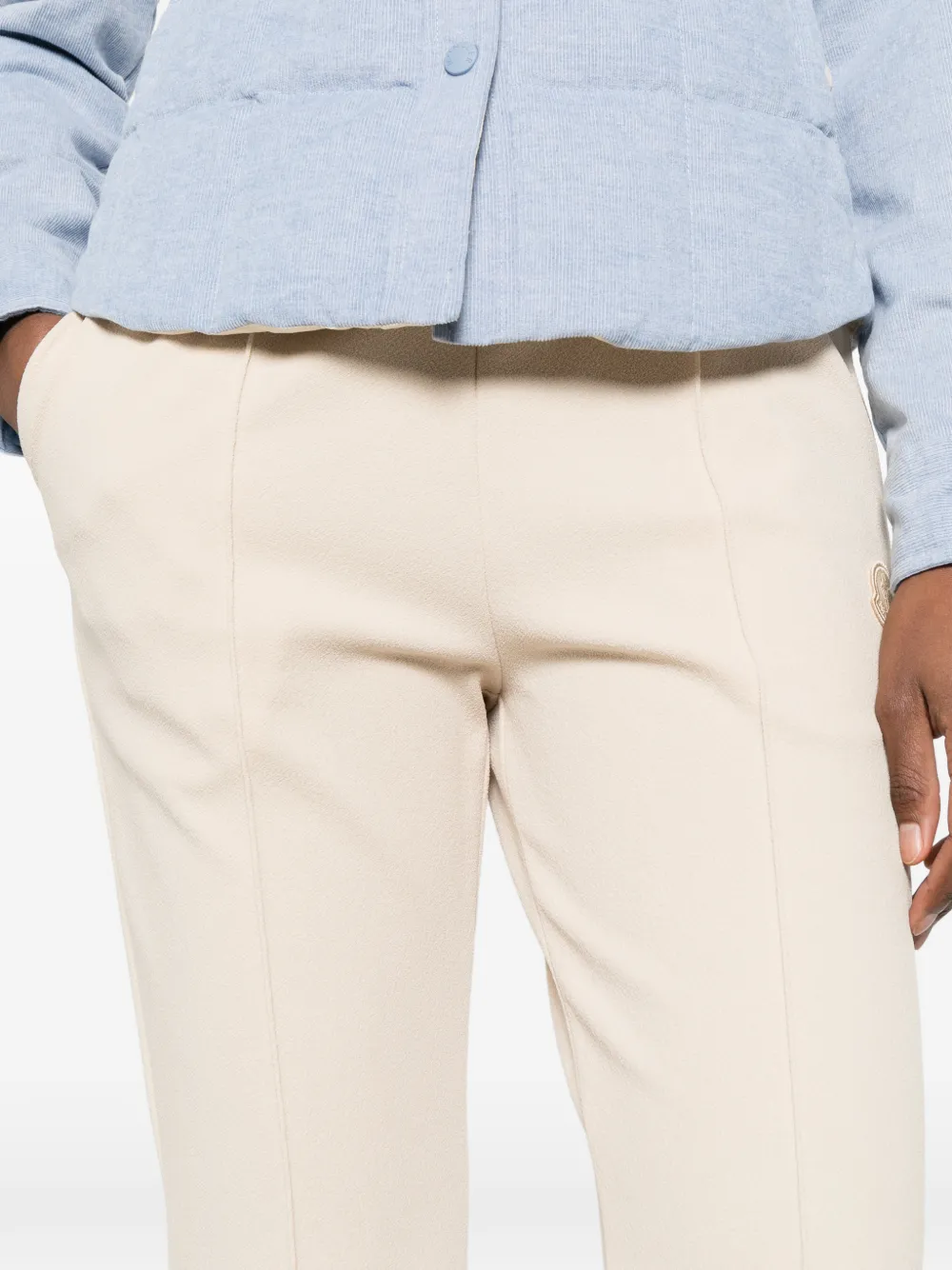 Moncler Broek met logopatroon Beige