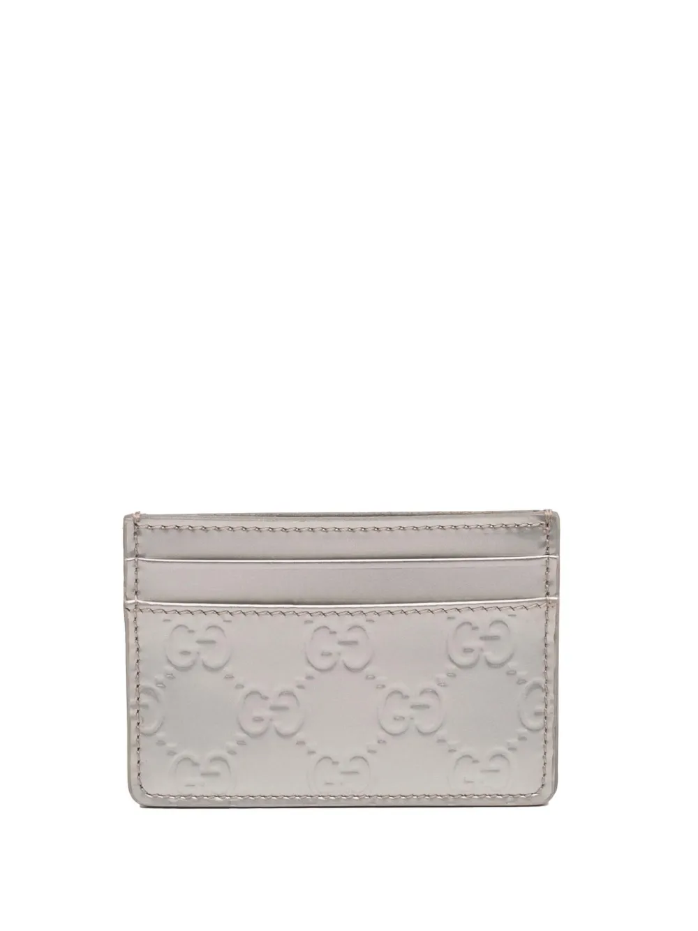 Gucci Pre-Owned 2016-2026 Patent Guccissima card holder - Argento