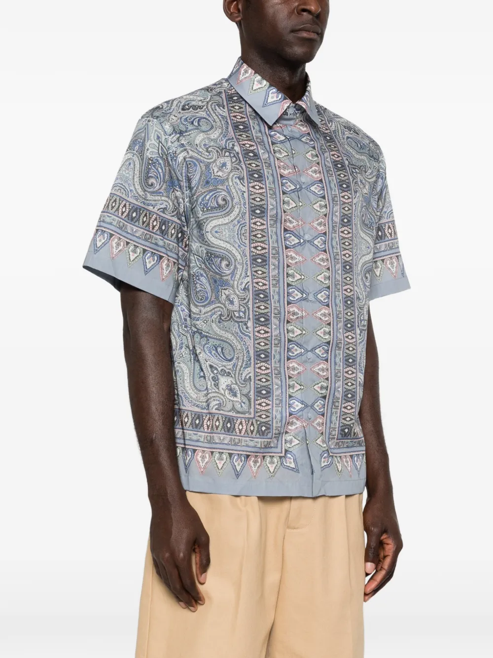 ETRO Overhemd met paisley-print Blauw