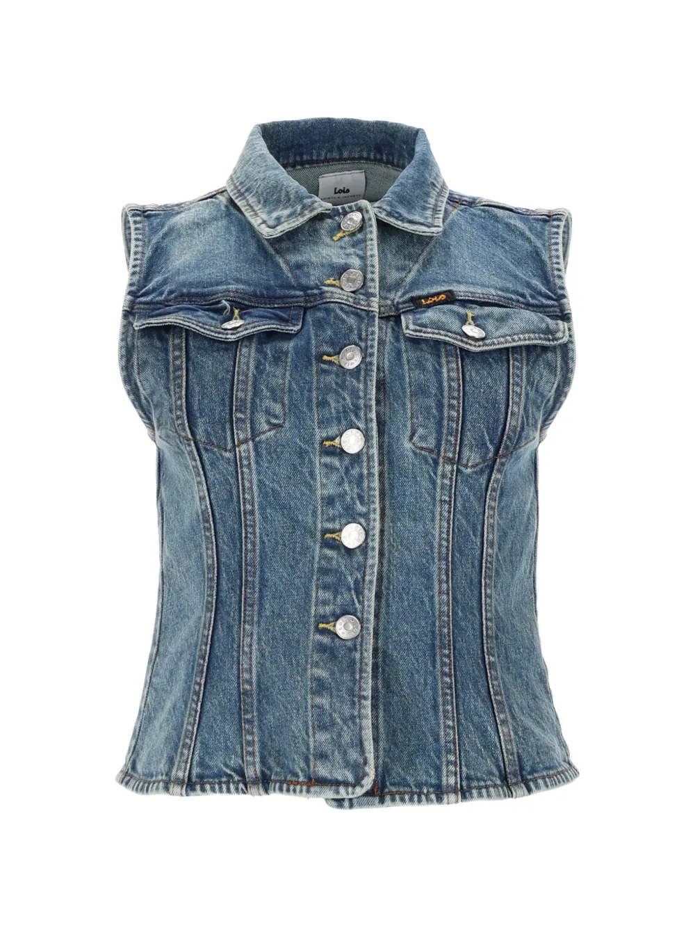 Iois button sleeveless knitwear - Blu