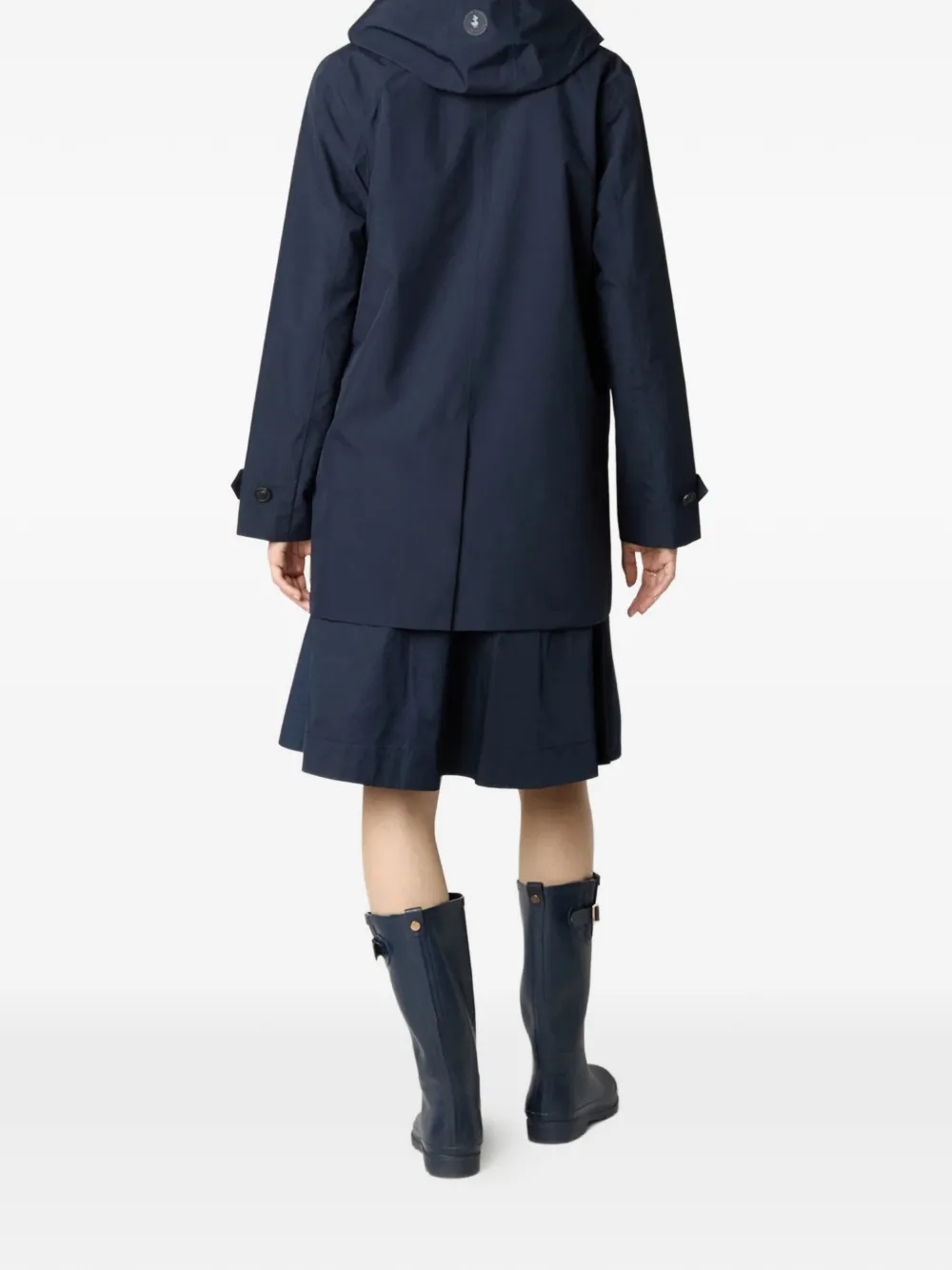  Save The Duck Hooded Buttoned Coat - Blue 