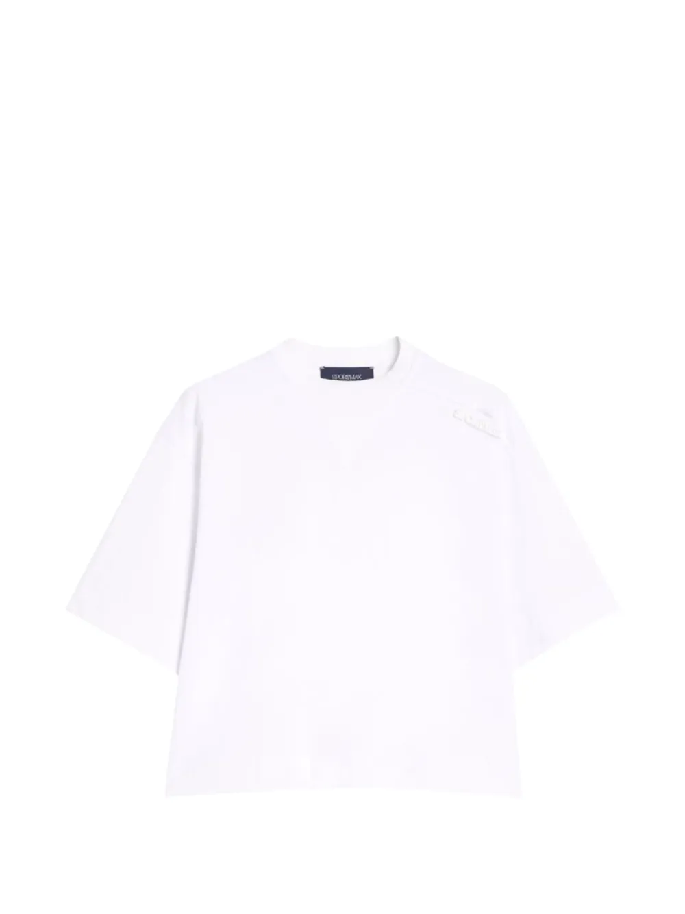 Sportmax neck-detail T-shirt - Bianco