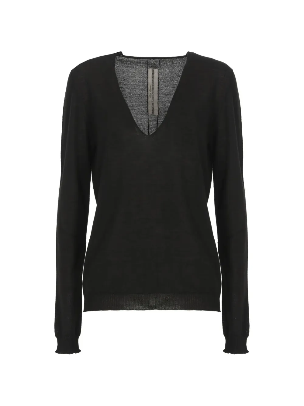Rick Owens V-neck long-sleeved sweater - Nero