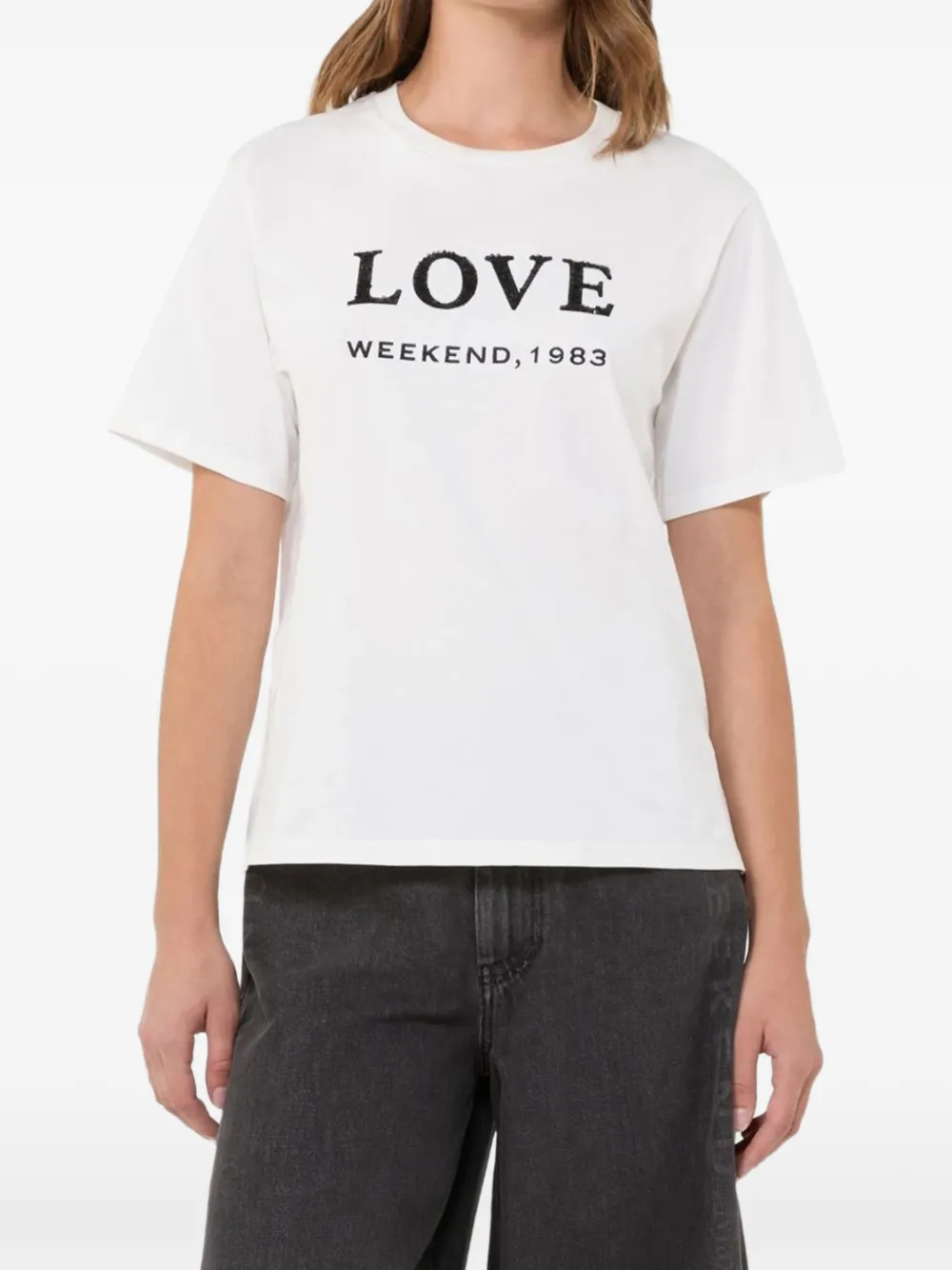  Weekend Max Mara Camiseta Estampada - Blanco 