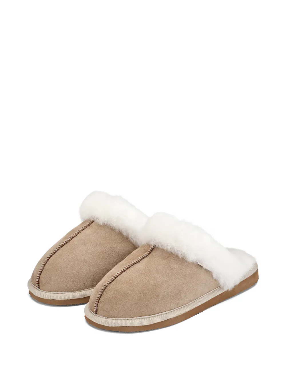 SHEPHERD fur-trim slippers Beige