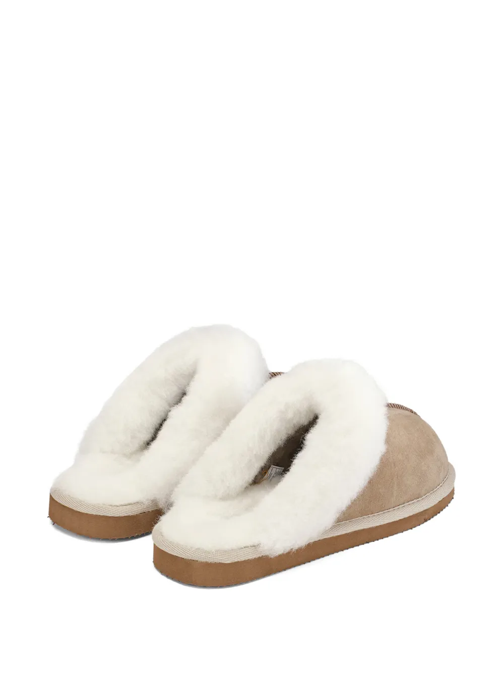 SHEPHERD fur-trim slippers Beige
