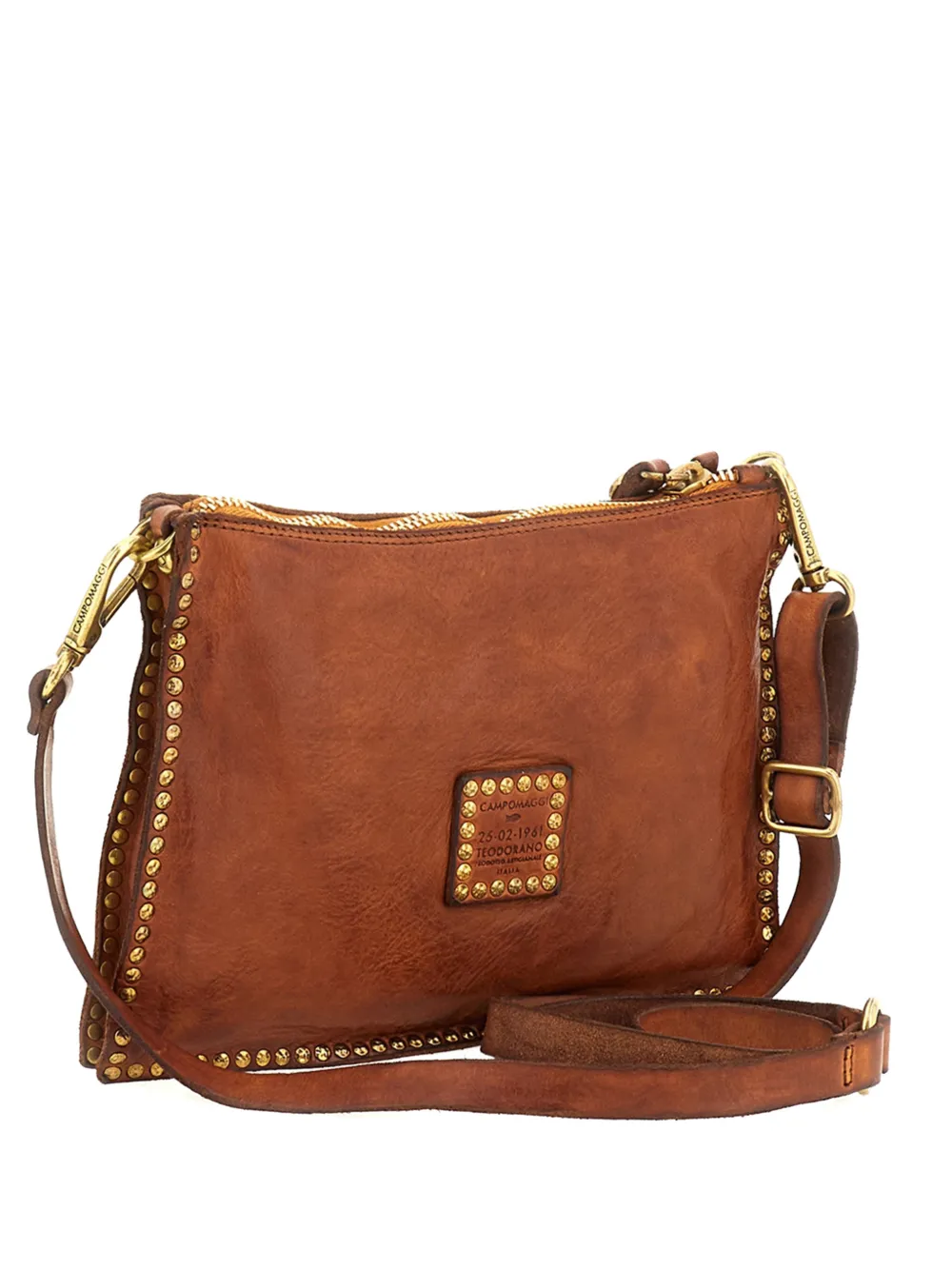 Campomaggi Kura studded shoulder bag - Marrone