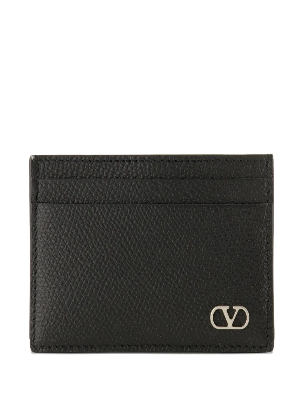 Valentino Garavani VLogo Signature leather cardholder - Nero