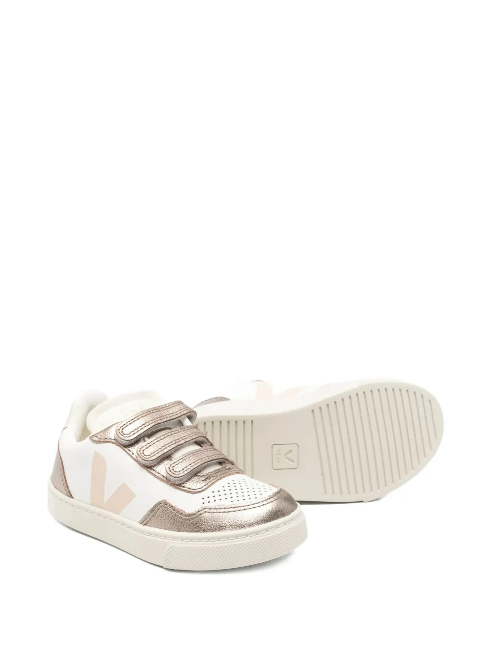 VEJA Kids Bronze sneakers met klittenband Wit