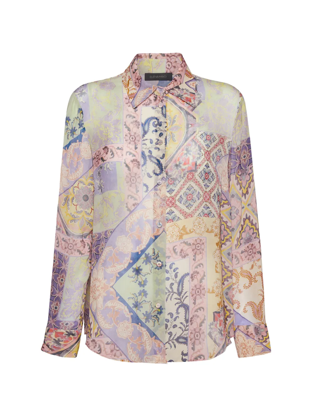 ELENA MIRO` floral patchwork shirt - Viola
