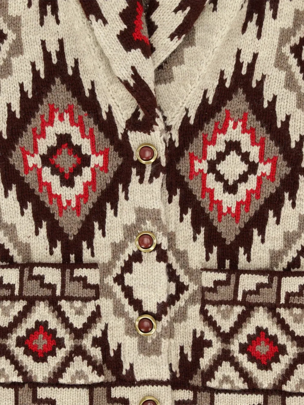  Fortela Lydie Geometric-pattern Buttoned Cardigan - Neutrals 