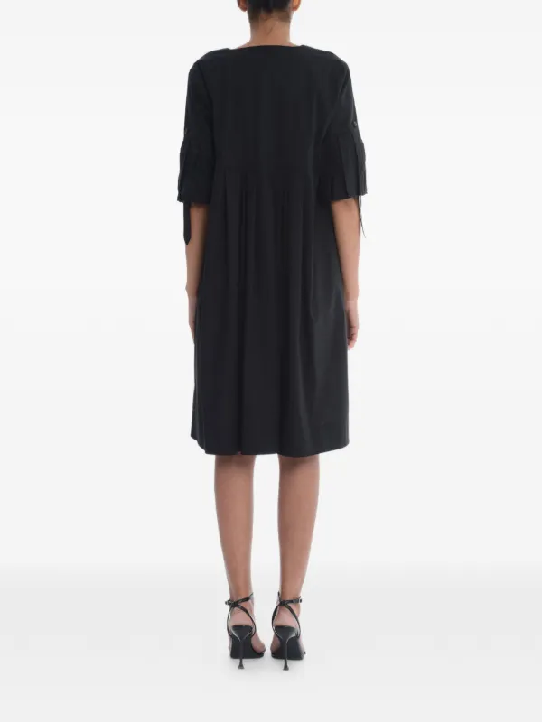 Fay V-neck quarter-sleeve Dress | Black | FARFETCH GE