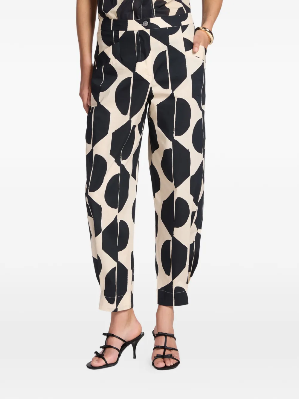  Elena Miro` Patterned Trousers - Neutrals 