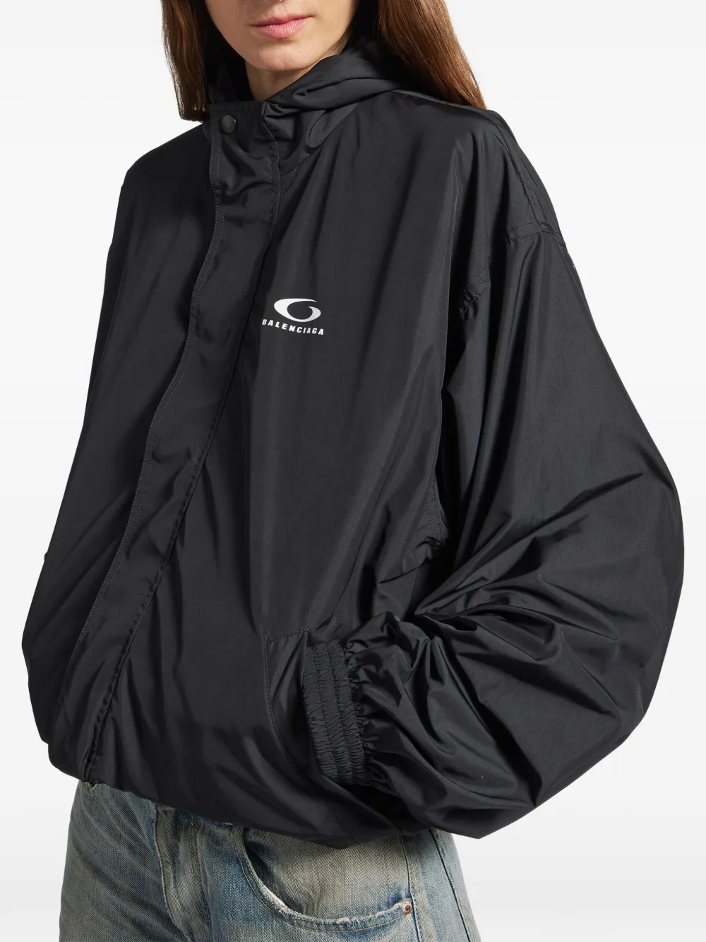 Balenciaga Loop Sports Icon trainingsjack met capuchon Zwart