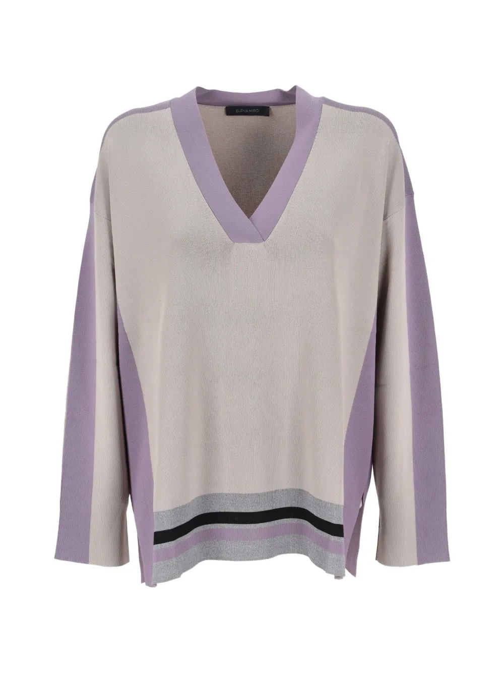 ELENA MIRÒ colour-block V-neck sweater - Toni neutri