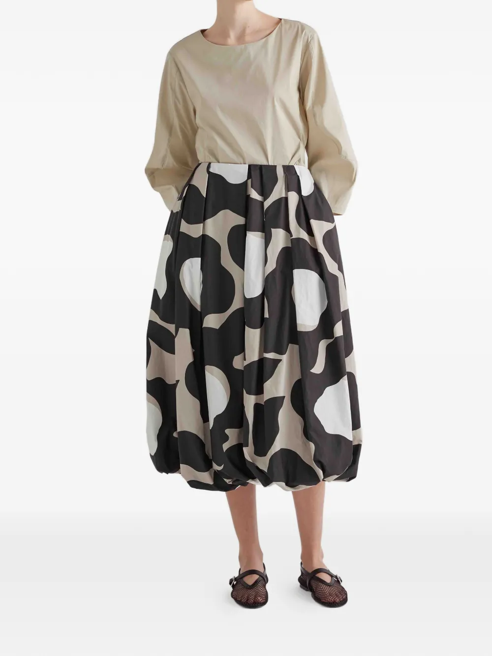  Meimeij Moonbeani Plaeted Midi Skirt - Black 