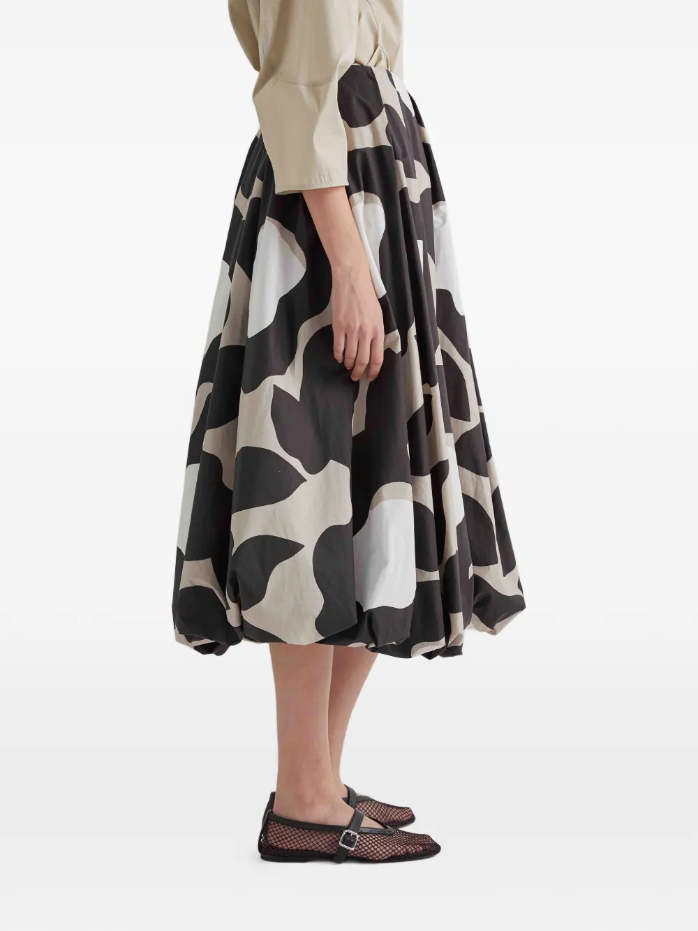  Meimeij Moonbeani Plaeted Midi Skirt - Black 