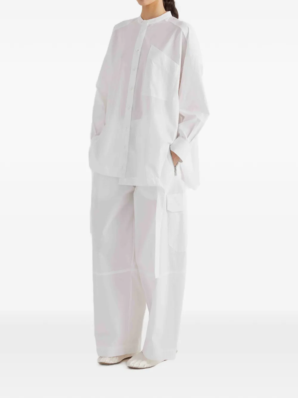  Meimeij Pocket Collared Shirt - White 