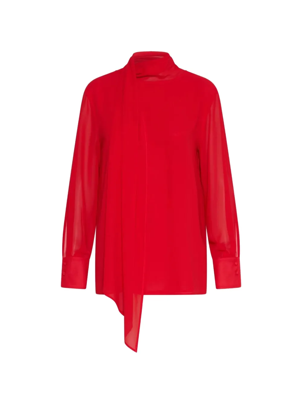 Marella tie-neck long-sleeved top - Rosso