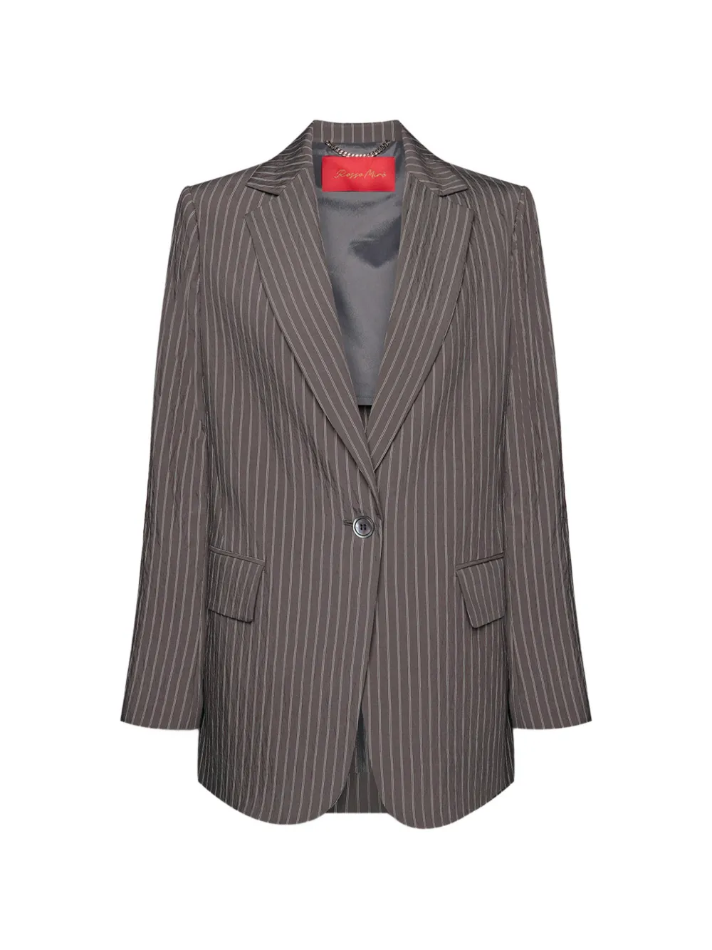 ELENA MIRO` pinstripe crinkled blazer - Grigio