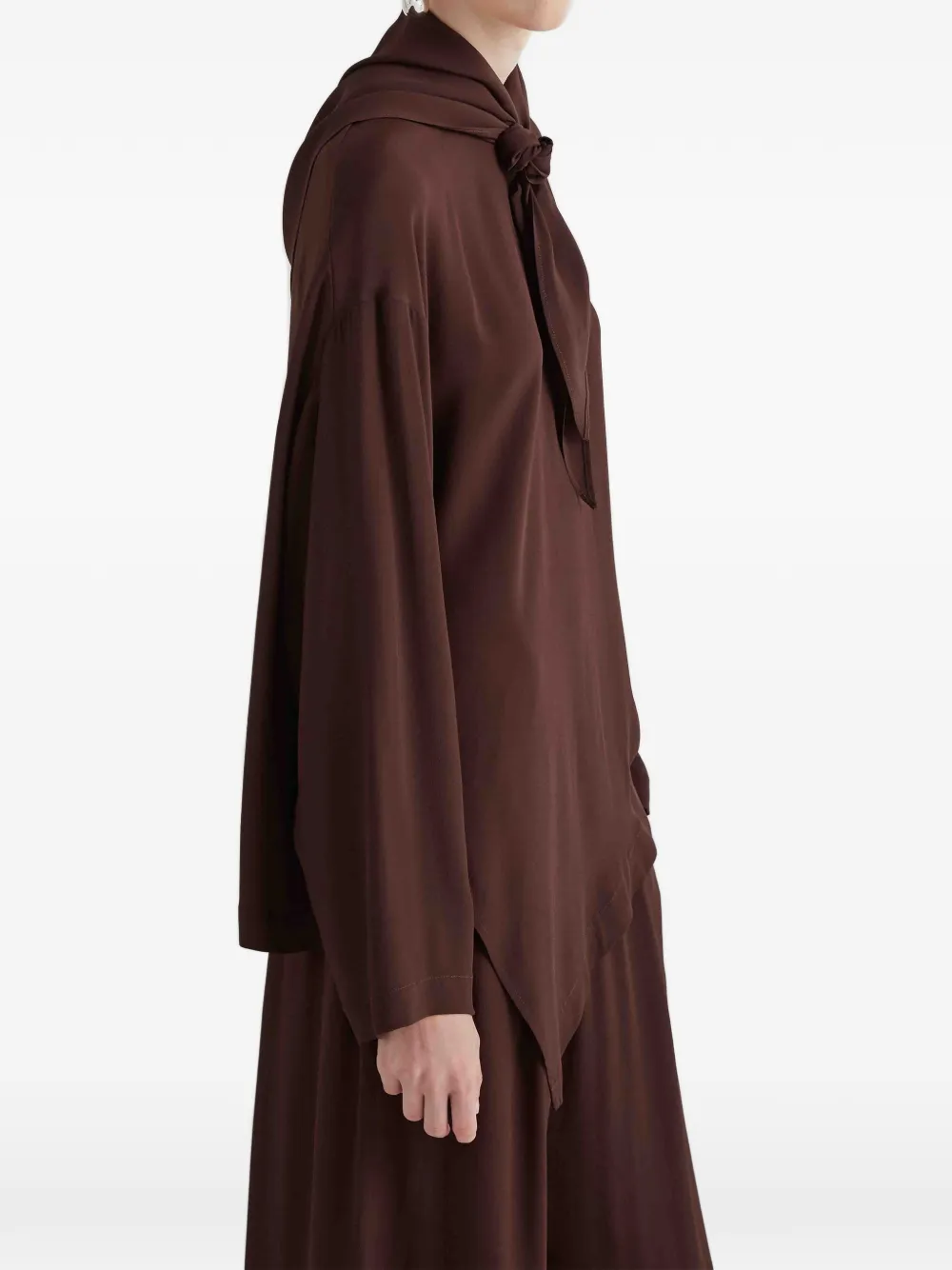  Meimeij Asymmetric Blouse - Brown 