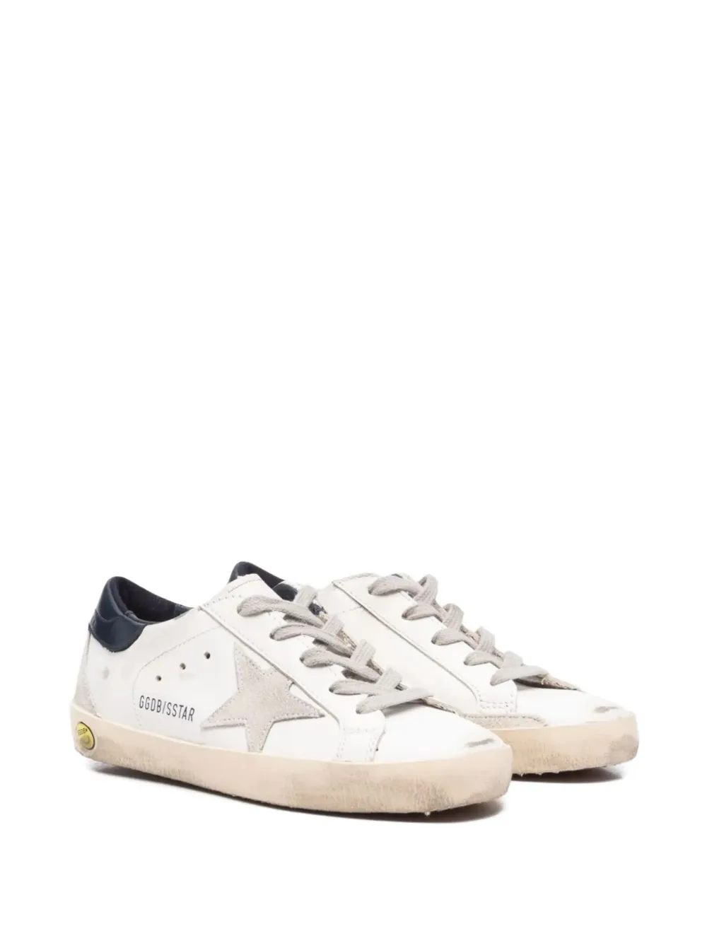Golden Goose Kids star-embellish t leather sneakers Wit
