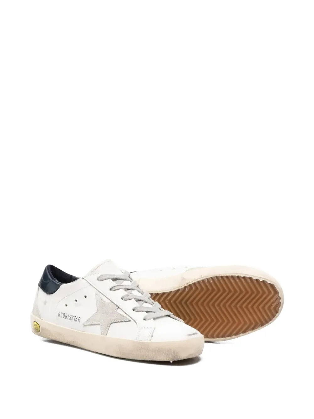 Golden Goose Kids star-embellishment leather sneakers Wit