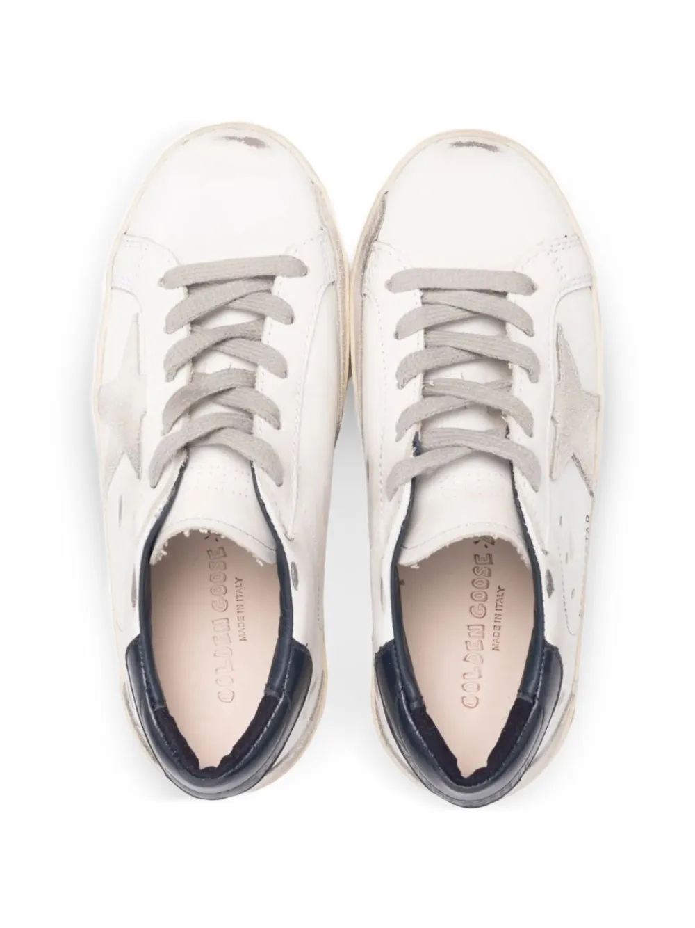 Golden Goose Kids star-embellishment leather sneakers Wit
