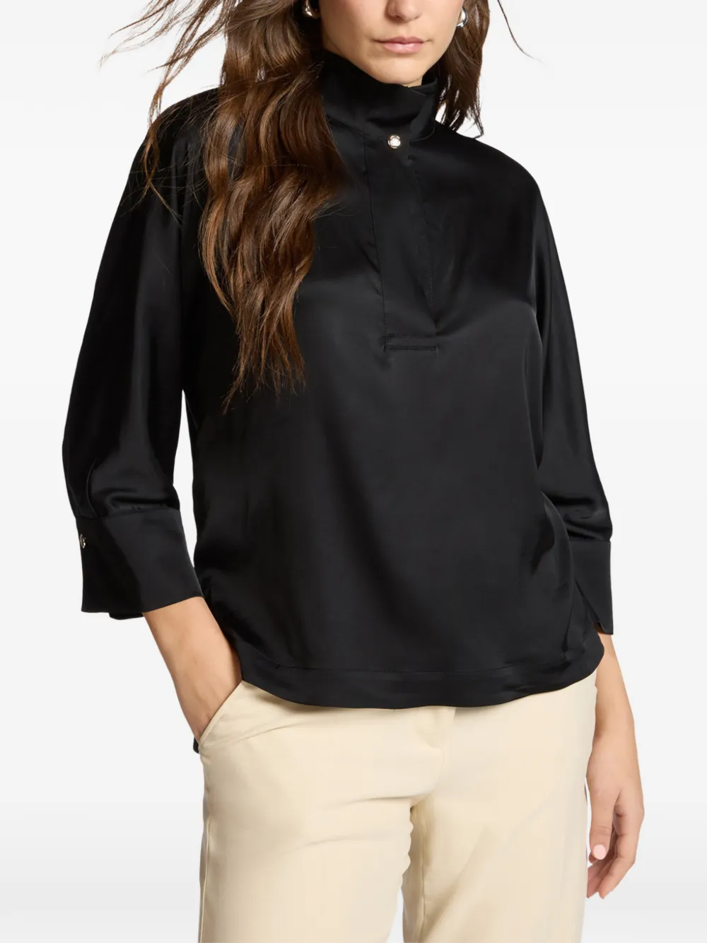Button-Fastening Blouse