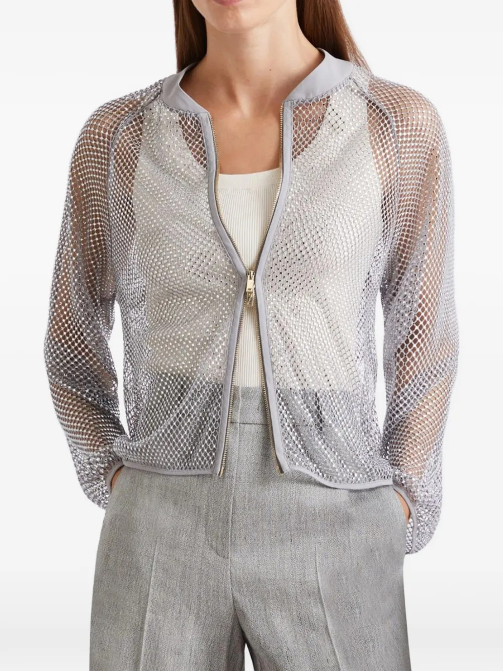  Marella Rhinestone Jacket - Grey 
