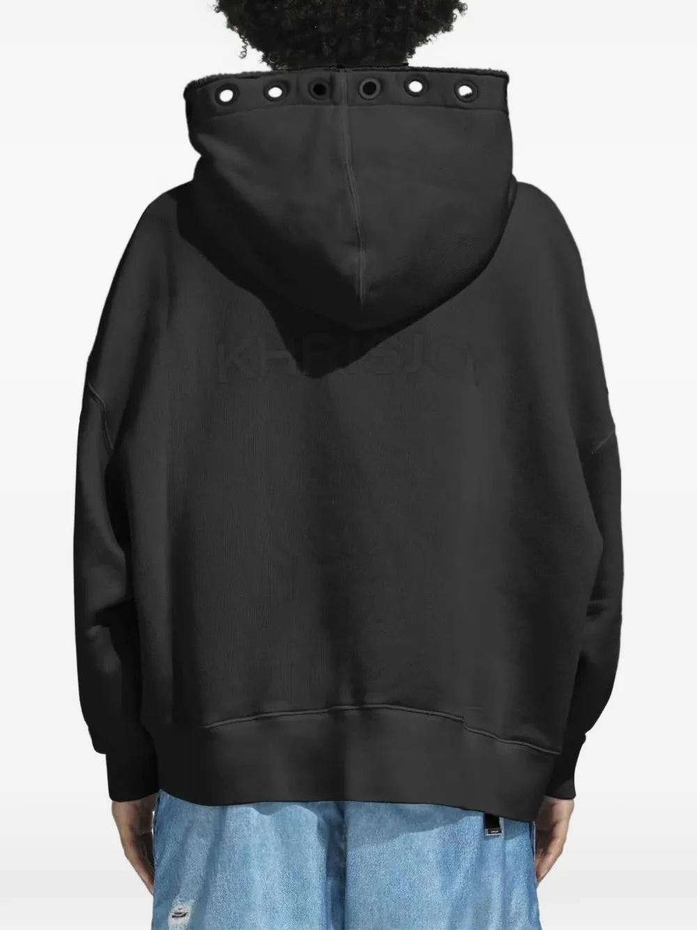 Khrisjoy Eyelet-embellishment Hoodie - Black 