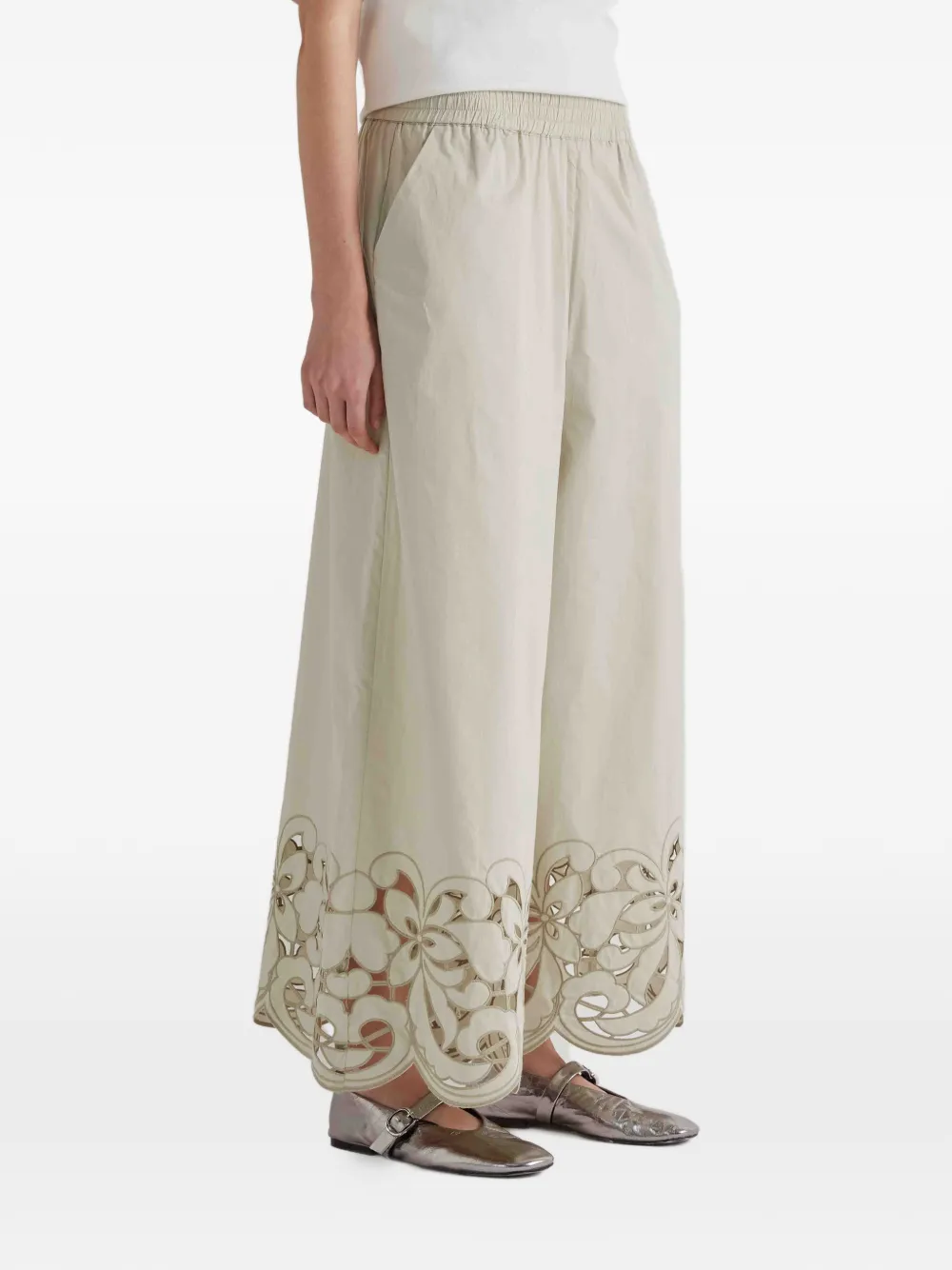  Meimeij Pocket Palazzo Pants - Neutrals 