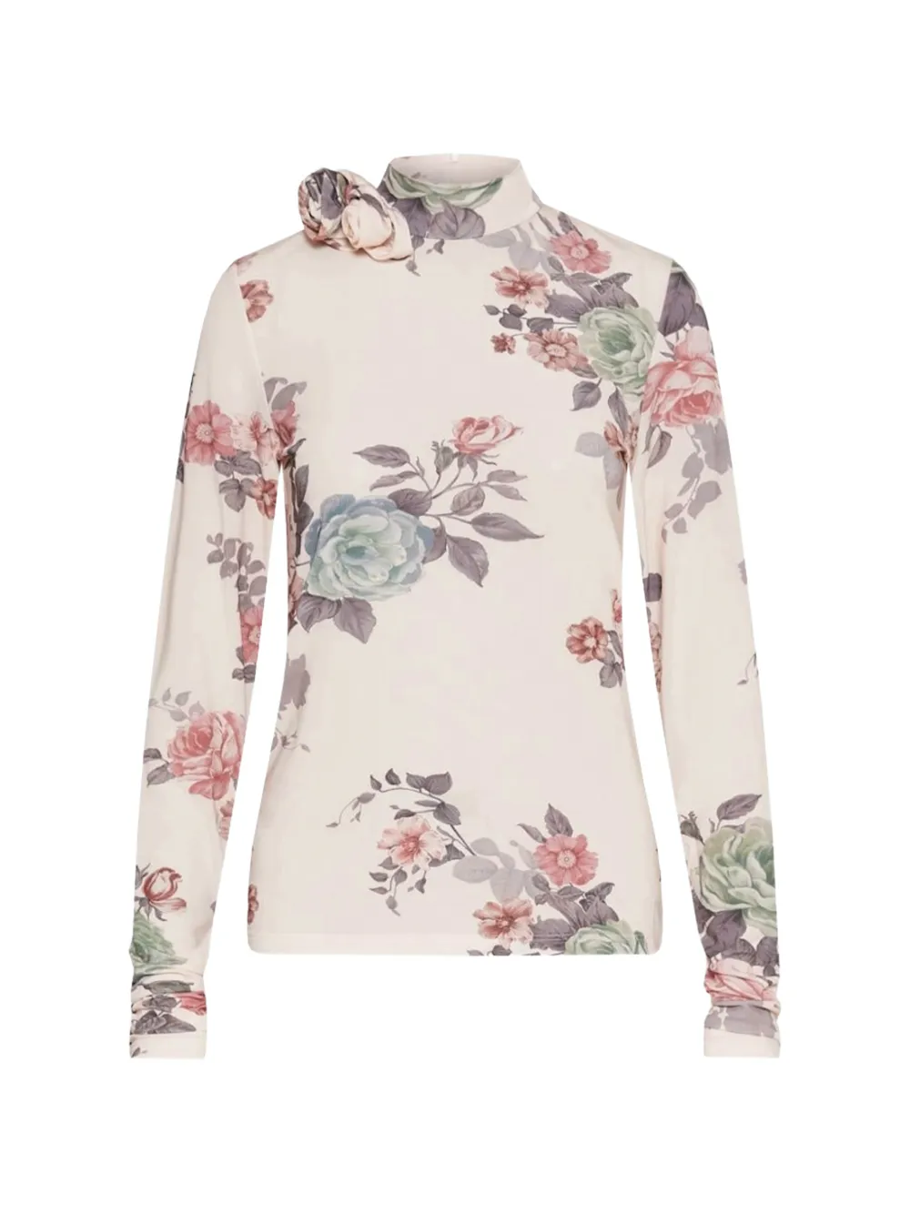 Marella floral-print long-sleeve top - Toni neutri