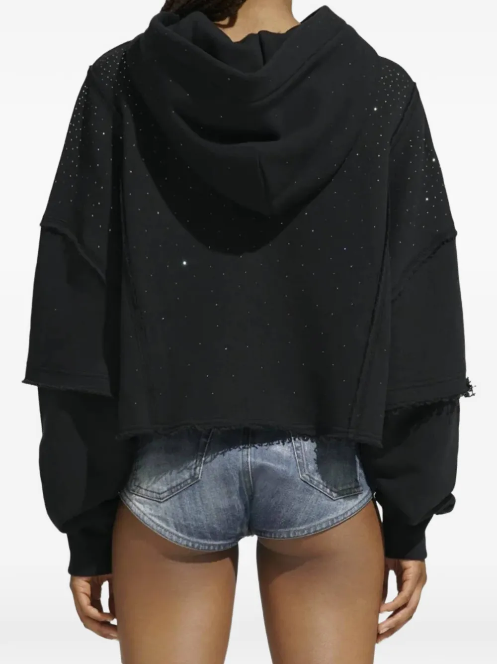 Khrisjoy Hoodie verfraaid met kristallen Zwart