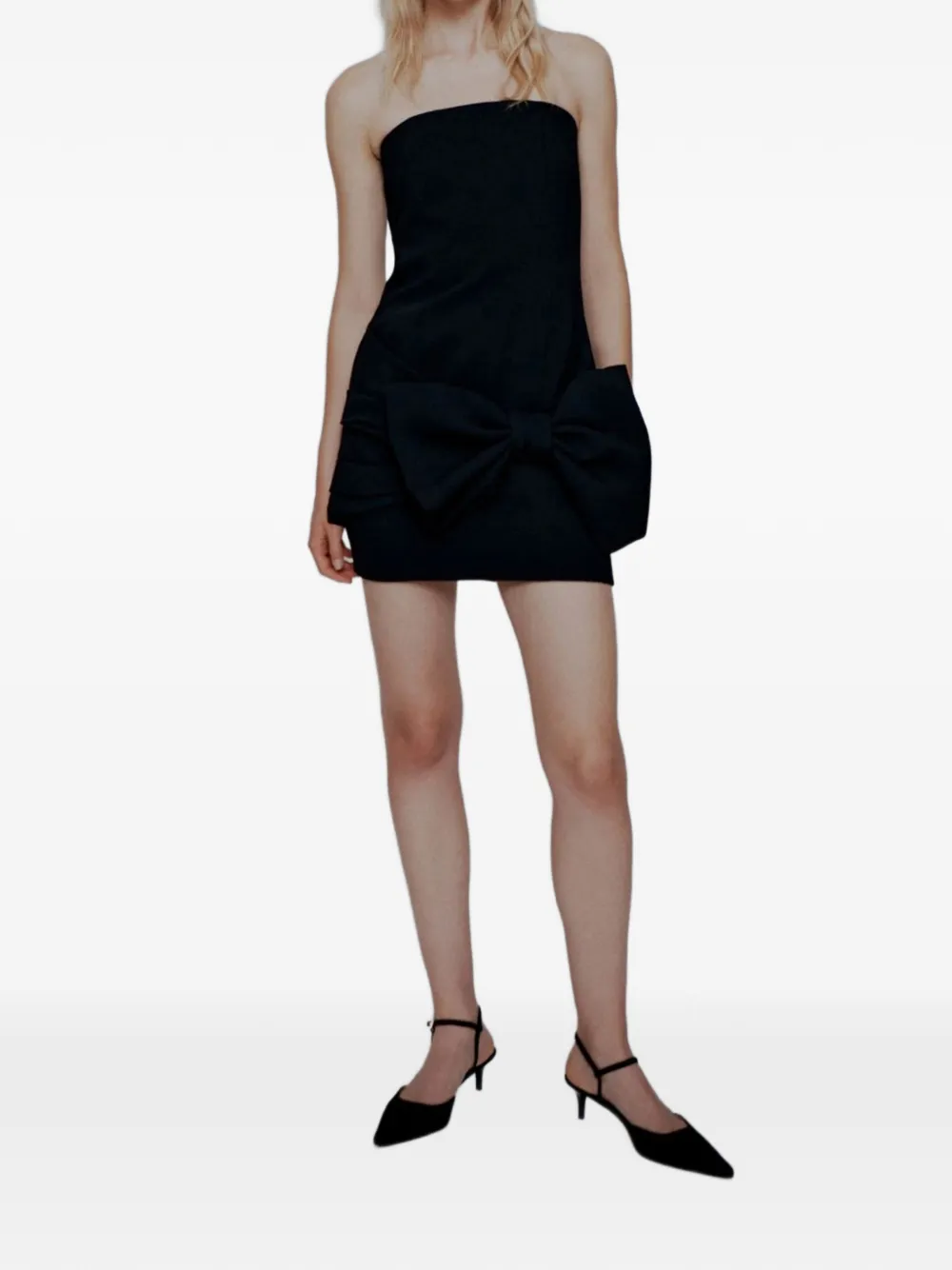 Marella Strapless mini jurk verfraaid met strik Zwart