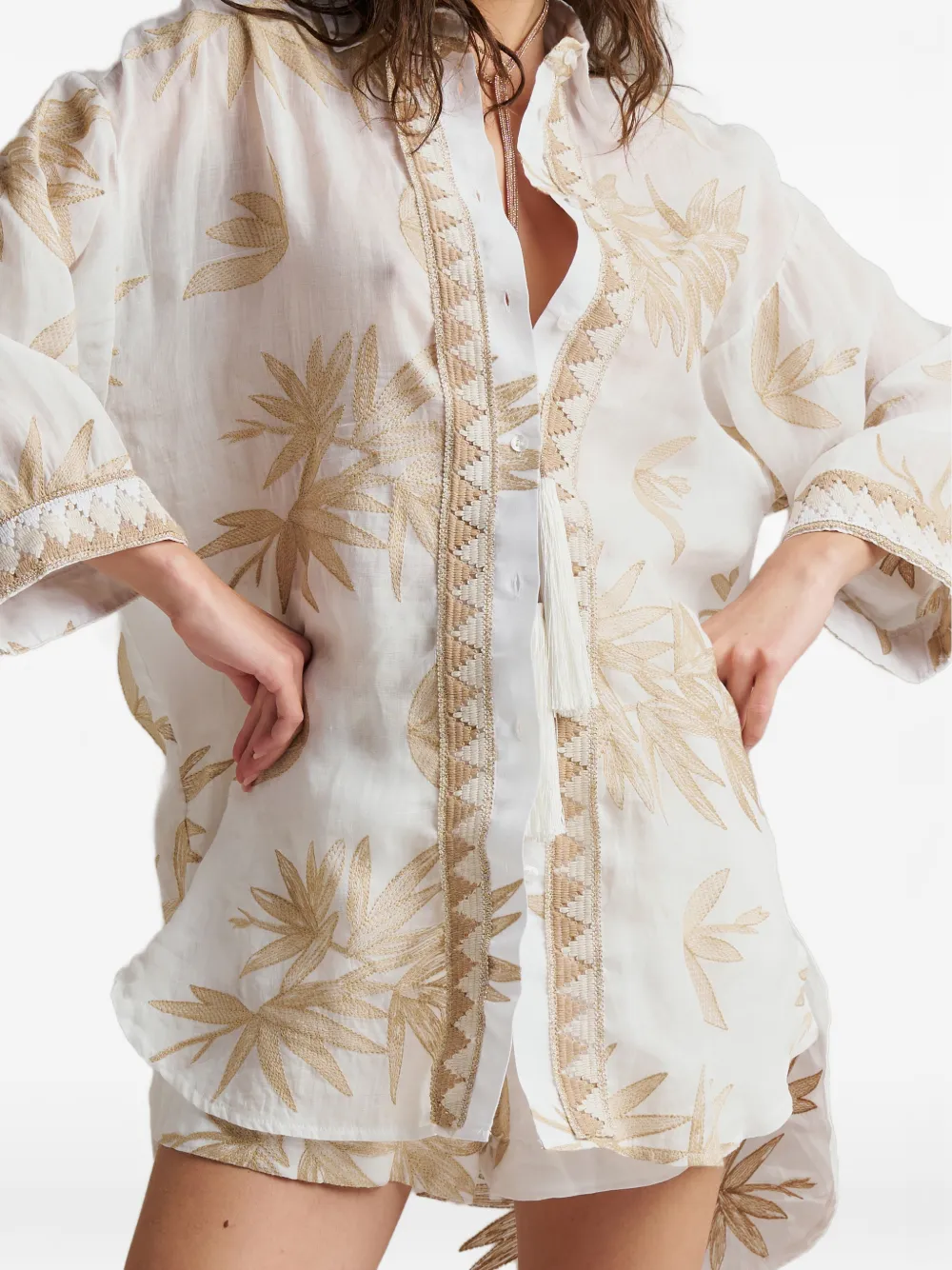 PHO FIRENZE printed shirt - Toni neutri