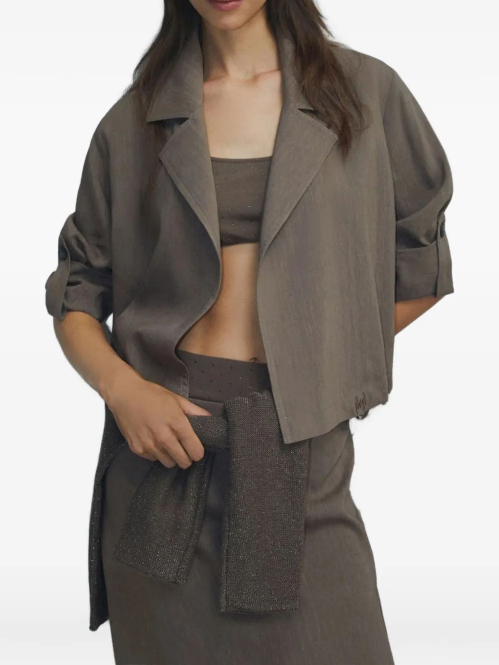  Marella Linen Jacket - Brown 