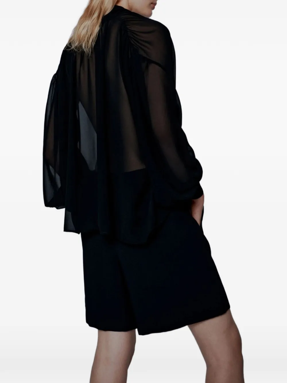  Marella Bow-detail Shirt - Black 