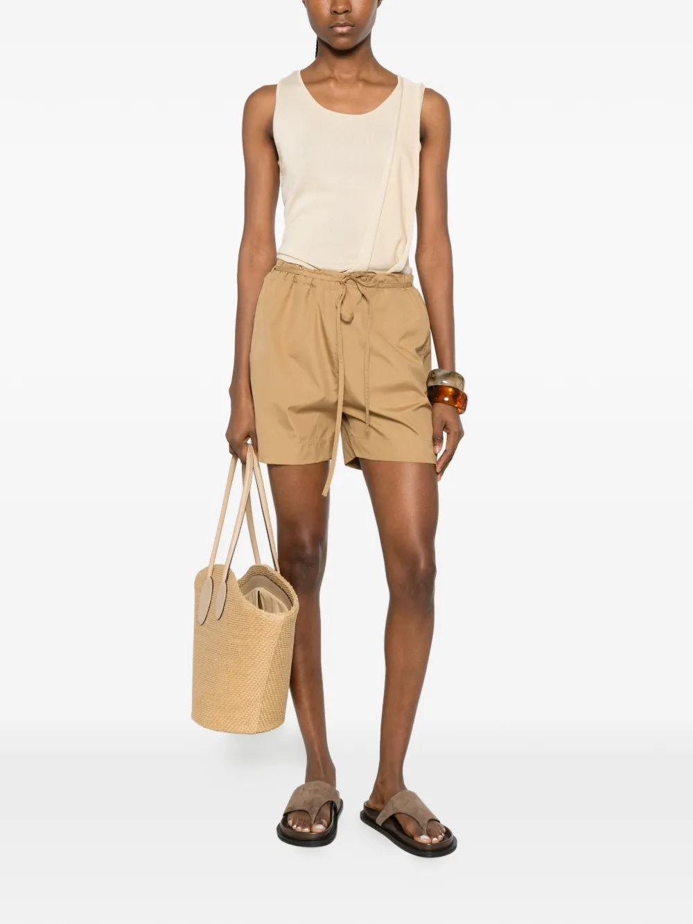  Loulou De Saison Malone Drawstring Pocket Shorts - Neutrals 