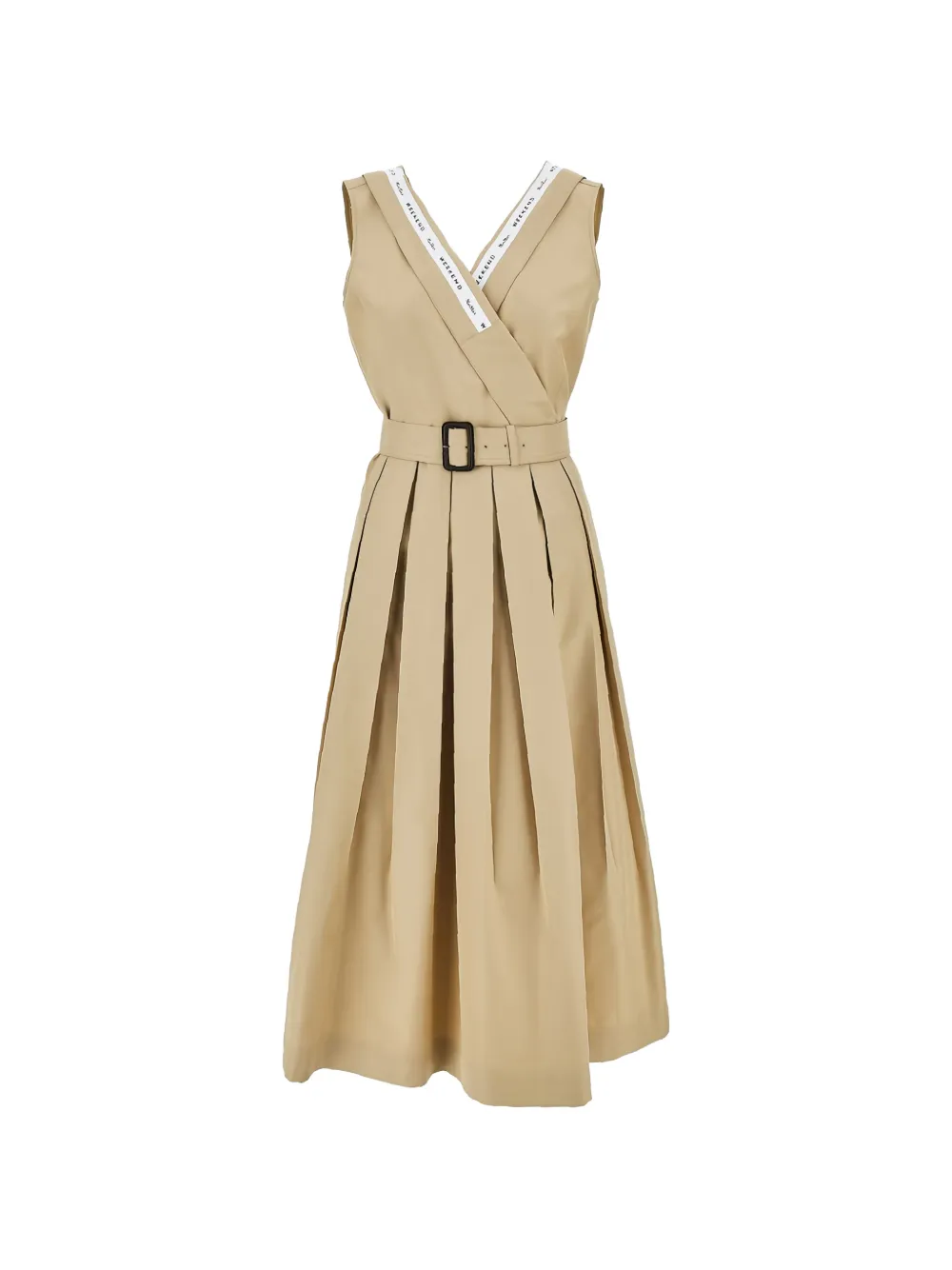 Weekend Max Mara belted pleated midi dress - Toni neutri