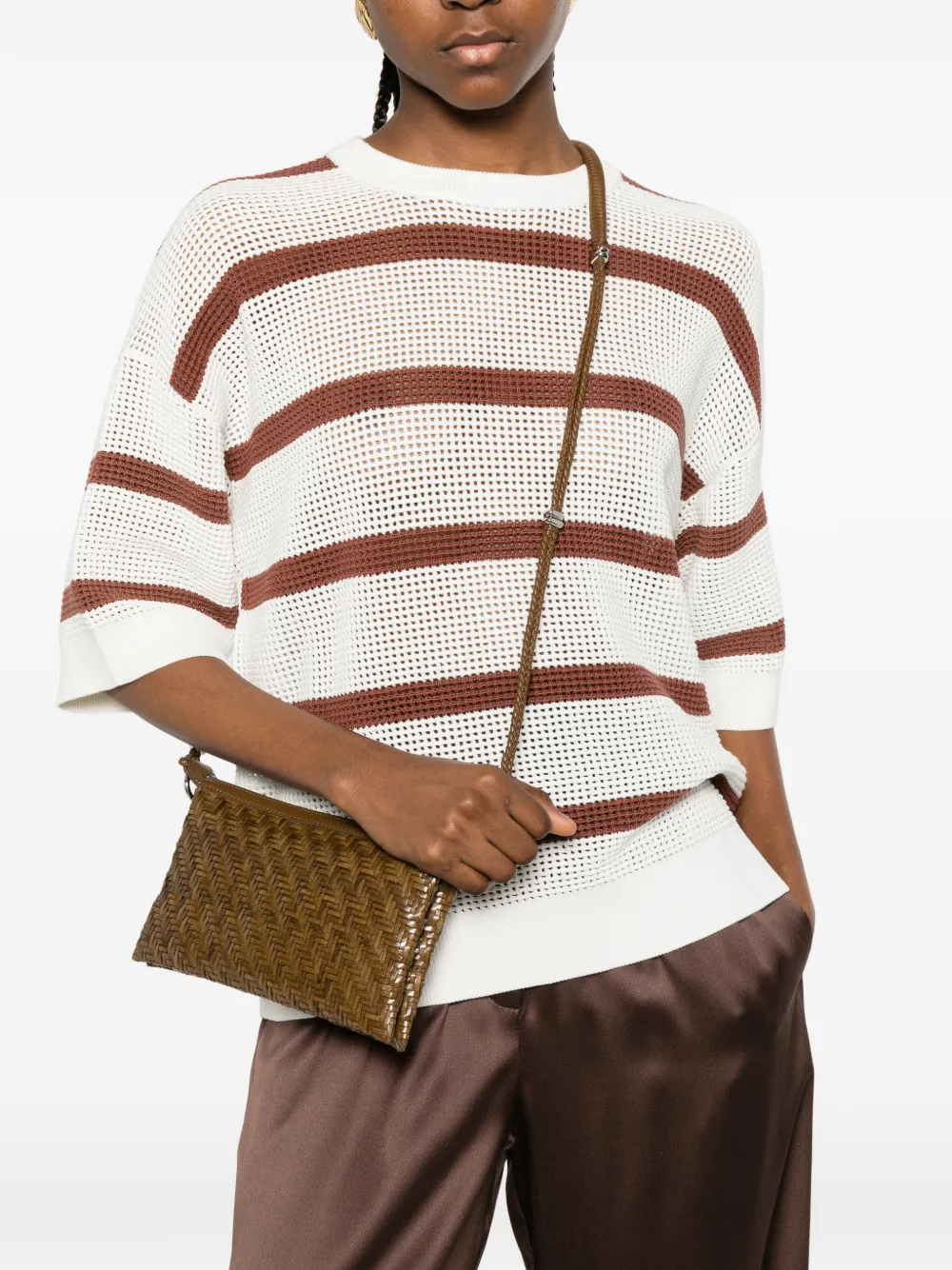  Benedetta Bruzziches Woven Cross Body Bag - Green 