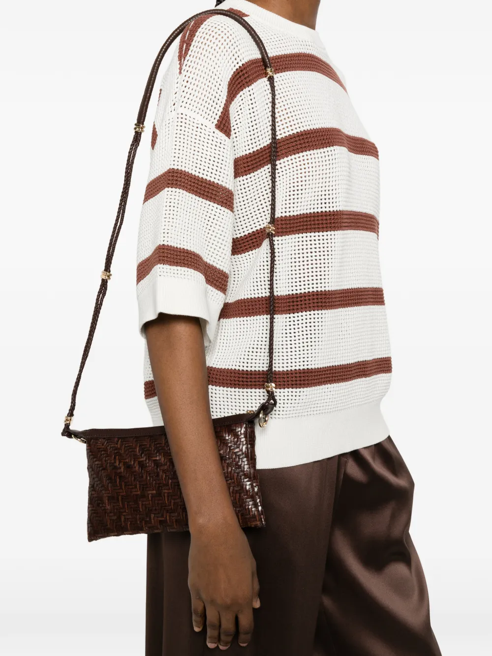  Benedetta Bruzziches Woven Cross Body Bag - Brown 